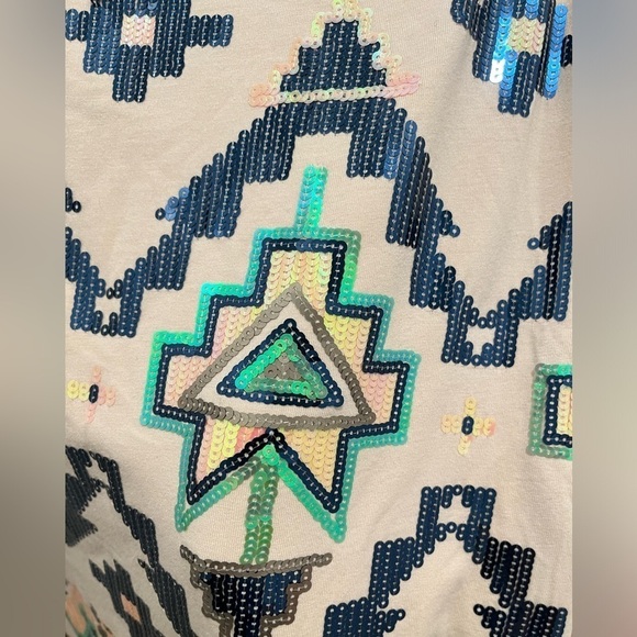 Express Women’s Pencil Skirt Size S Sequined Aztec Design  Zip Full Line - Picture 2 of 6